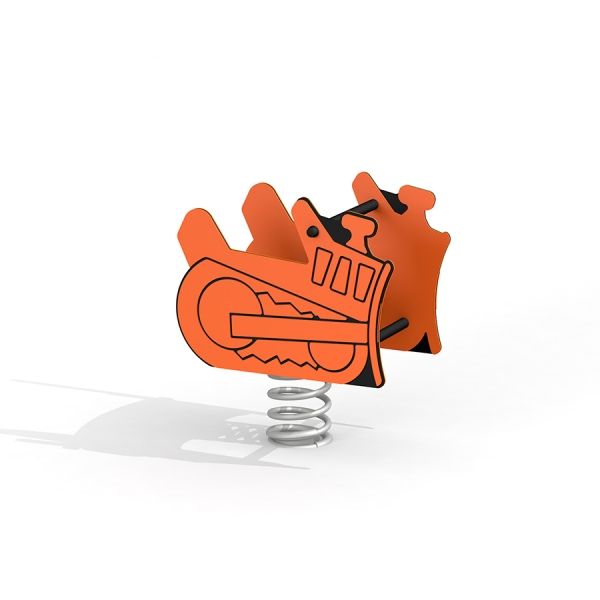 Vippedyr – Bulldozer i orange og sort design, legepladsudstyr for børn