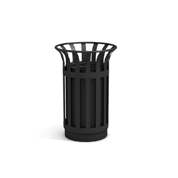 Sort affaldsbeholder Sofia i moderne design til udendørs brug.