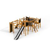 Sørøverbyen Natur II - Legetårn med rutsjebane og klatrevæg