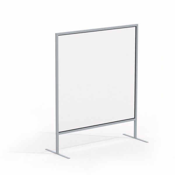 Transparent glasvæg 100 x 100 cm med sølvramme