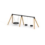 Kombi gyngestativ til 3 sæder – fugleredegynge 120 cm og 2 dækgynger