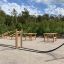 Battle Rope træningsudstyr installeret i udendørs fitnesspark