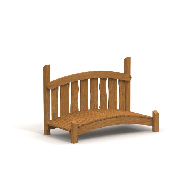 Træbænk Kinesisk Bro Uvala til udendørs brug, robust og stilfuldt design.
