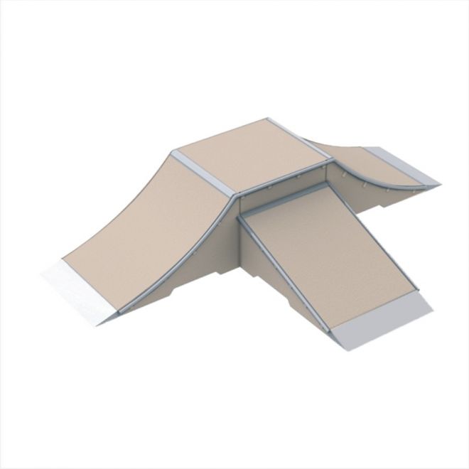 Tre-delt beige legepladsrampe til børn, model 'Combination 6'