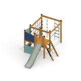 Lille Jungle Natur - Legehus med rutsjebane og klatrenet