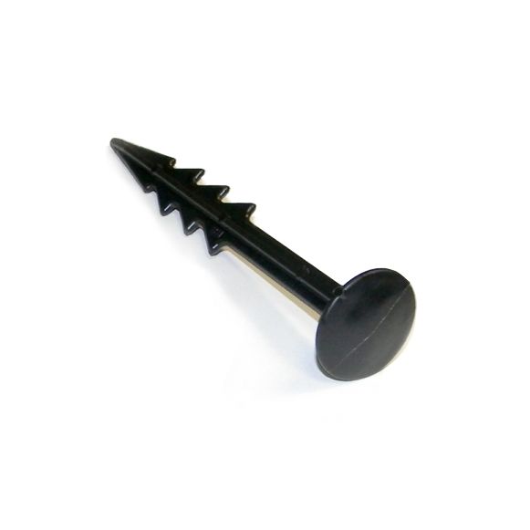 Sort plastic pick til fastgørelse i jord.