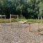 Træningsudstyr Bomme udendørs fitnesspark med balancebomme og rebstiger.