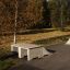 Double Quarter Pipe skate ramp sat i grøn park
