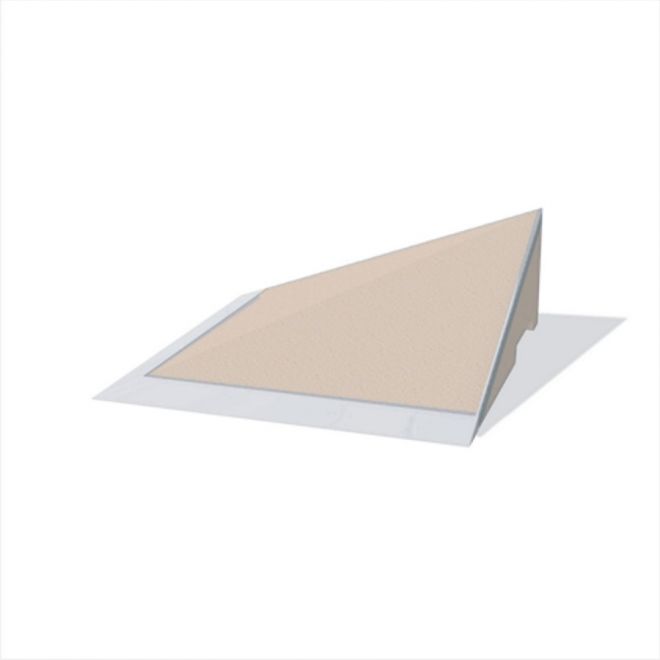 Beige Corner skrånende legepladsrampe for børn.