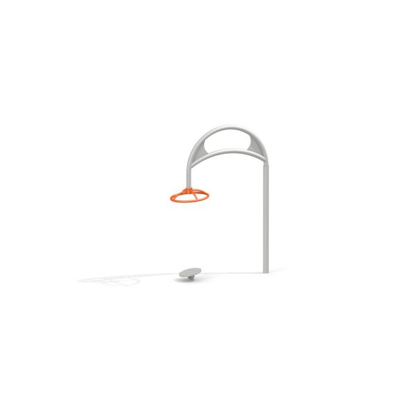 Moderne Blossom Karrusel med buet design og orange sæde.