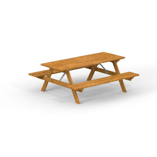 Mini bænkebord i lærk på hvid baggrund